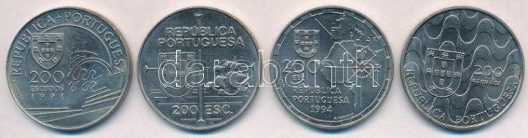 Portugália 1991. 200E Cu-Ni "Kolombusz és Portugália" + 1992. 200E Cu-Ni + 200E Cu-Ni &quo...