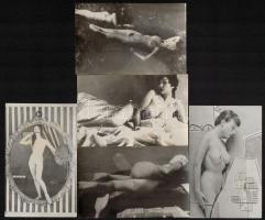 cca 1940-1960 5 db különböző erotikus fotó, 9×14 cm