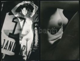 cca 1978 Kortárs fotóművészeti alkotások, 4 db feliratozott aktfotó, 24x15 cm és 14x9 cm között