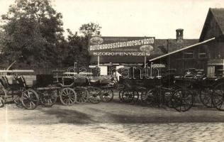 Békéscsaba, Zlehovszky János autókarosszéria és kocsigyártó üzlete, műhely. photo (kopott sarok / worn corner)