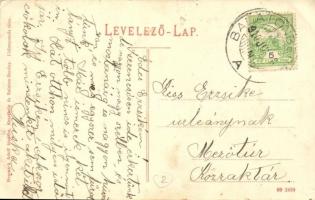 Balatonberény, fürdőzők csoportképe a kabinoknál. Neumark Adolf kiadása (EK)