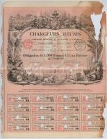 Franciaország / Párizs 1930. "Chargeurs Réunis" kölcsönkötvény 1000Fr-ről  (6x) közte sors...