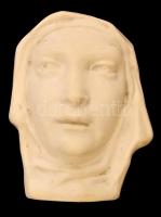 Krupinszky kerámia: Bory Jenő tervezte art deco női fali maszk, biszkvit porcelán, jelzett, nagyon apró lepattanással, 21×15 cm