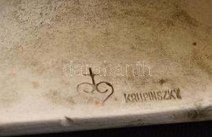 Krupinszky kerámia: Bory Jenő tervezte art deco női fali maszk, biszkvit porcelán, jelzett, nagyon a...