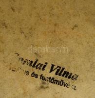 Somlai Vilma (1938-2007): Idős hölgy portréja. Pasztell, papír, hátoldalán jelzett, szakadással, 42×...