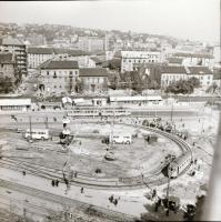cca 1972 Budapest, Moszkva téri építkezések, 2 db szabadon felhasználható, vintage negatív, 6x6 cm