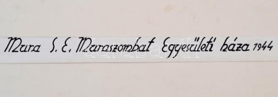 1944 Muraszombat, a Mura SE egyesületi háza, nagyméretű fotó, hátulján feliratozva, 30×40 cm / Mursk...