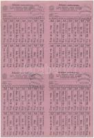 1941. "Állami Cukorjegy" ívben, vízjeles papíron (4x) mindegyiken "MOSONVÁRMEGYE - MO...