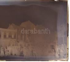 1917 Gyöngyösi tűzvész, 17 db szabadon felhasználható, vintage üveglemez negatív feliratozva, a váro...