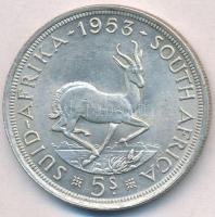 Dél-Afrika 1953. 5Sh Ag &quot;II. Erzsébet&quot; T:2  South Africa 1953. 5 Shilling Ag &quot;Elizabeth II&quot; C:XF  Krause KM#52