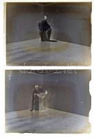 cca 1925 Mozgásművészeti kompozíciók, 2 db üveglemez negatív, Kerny István (1879-1963) hagyatékából, 6x9 cm