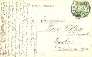 Debrecen, Kossuth utca, Kardos László kelengye üzlete, lovashintók. Thaisz Arthur kiadása