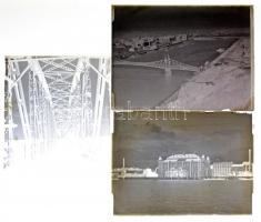 cca 1930 Budapesti felvételek, 5 db szabadon felhasználható, vintage üveglemez negatív Fekete György (1904-1990) budapesti fényképész hagyatékából, 9x12 cm
