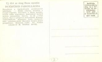 Dunafüred, Strand élet, fürdőzők + hátoldalon parcellázás reklámja