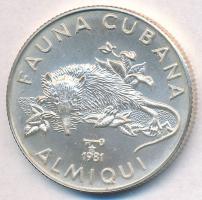 Kuba 1981. 5P Ag Kubai patkányvakond T:BU  Cuba 1981. 5 Pesetas Ag Cuban Solenodon C:BU Krause KM#83