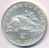 Kuba 1981. 5P Ag "Kubai patkányvakond" T:BU  Cuba 1981. 5 Pesetas Ag "Cuban Solenodon" C:BU Krause KM#83