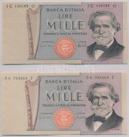 Olaszország 1969. 1000L (2x) T:I,I- Italy 1969. 1000 Lire (2x) C:UNC,AU Krause 101