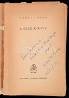 Hamvas Béla: A száz könyv. Bp.,1945, Egyetemi Nyomda, 39 p. Első kiadás. Kiadói papírkötés, rossz ál...