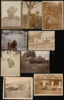 cca 1910 Jómódú család vidéki birtokán készült 17 db vintage fénykép különféle témákról (hintó, falu...
