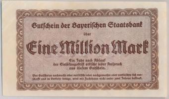 Németország / Weimari Köztársaság / München 1923. 1.000.000M szükségpénz vízjeles papíron T:III szak...
