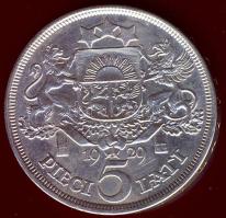 Lettország 1929. 5L Ag T:2