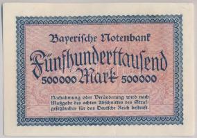 Németország / Weimari Köztársaság / München 1923. 500.000M szükségpénz vízjeles papíron T:III szakad...