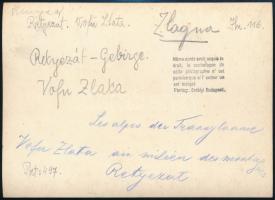 cca 1910 Retyezát, Erdélyi Mór felvétele, hátulján feliratozva, pecséttel jelzett, 11,5×16 cm /

c...