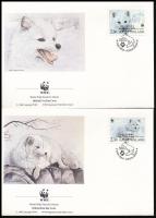 WWF: Sarki rókák négyestömb + 4 FDC WWF Arctic foxes block of 4 + 4 FDC