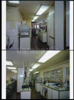 1981 Budapest, két budapesti gyógyszertár kívül-belül, 12 db szabadon felhasználható vintage negatív (6x7 cm) és az ezekről készült 12 db mai nagyítás, feliratozva, 10x15 cm