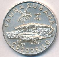 Kuba 1981. 5P Ag Krokodilok T:BU  Cuba 1981. 5 Pesetas Ag Crocodiles C:BU  Krause KM#74