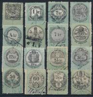 1868 28 db Okirati illetékbélyeg / 28 fiscal stamp (2,50Ft nélkül / without 2,50Ft)