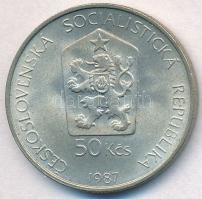 Csehszlovákia 1987. 50K Ag "Természetvédelem" T:1- Czechslovakia 1987. 50 Korun Ag "E...