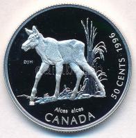Kanada 1996. 50c Ag Jávorszarvas borjú T:PP Canada 1996. 50 Cents Ag Moose calf C:PP Krause KM#283