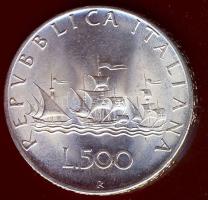 Olaszország 1966. 500L Ag "Kolombusz hajója" T:1/2