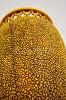 cca 1880 Zsolnay tiger mázas váza, porcelánfajansz, máz hibával, jelzett (mélynyomás), formaszám: 15...