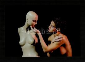 cca 2000 Réthey Prikkel Tamás 2 db feliratozott, vintage fotóművészeti alkotása, 29,5x19,5 cm, karto...