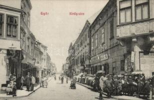 Győr, Király utca, Belső Pál, Back Hermann üzletei, reklámok a falon