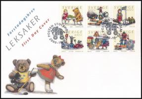 Toys block of 6 FDC Játékok hatostömb FDC-n