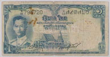 Thaiföld 1955. 1B T:III- ly., fo. Thailand 1955. 1 Baht C:VG hole, spotted Krause 74