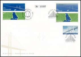 2000 Dánia és Svédország összeköttetése sor Mi 2176-2178 FDC-n