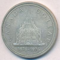 Kanada 1976. 1D Ag "Országgyűlési könyvtár" T:1- Canada 1976. 1 Dollar Ag "Parliament Library" C:AU Krause KM#106