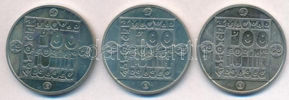 1985. 100Ft alpakka (3xklf) "Természetvédelem - Mocsári Teknős, Vadmacska, Vidra" T:BU
Ad...