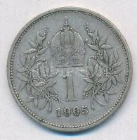 Ausztria 1905. 1K Ag "Ferenc József" (2x) T:2,2-
Austria 1905. 1 Corona "Franz Josep...