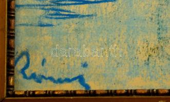 Rónai jelzéssel: Vitorlások. Pasztell, papír, üvegezett keretben, 24×33 cm