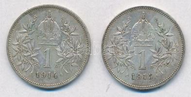 Ausztria 1914-1915. 1K Ag "Ferenc József" (2x) T:2 patina
Austria 1914-1915. 1 Corona &qu...