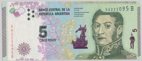 Argentína 2015. 5P T:I,I- Argentina 2015. 5 Pesos C:UNC,AU