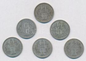 Ausztria 1893-1899. 1K Ag "Ferenc József" (6xklf) T:2-,3
Austria 1893-1899. 1 Corona &quo...
