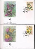 Lepkék négyescsík + 4 db FDC Butterflies stripe of 4 + 4 FDC