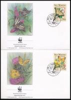 Lepkék négyescsík + 4 db FDC Butterfly stripe of 4 + 4 FDC