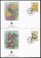 Lepkék négyescsík + 4 db FDC Butterflies stripe of 4 + 4 FDC